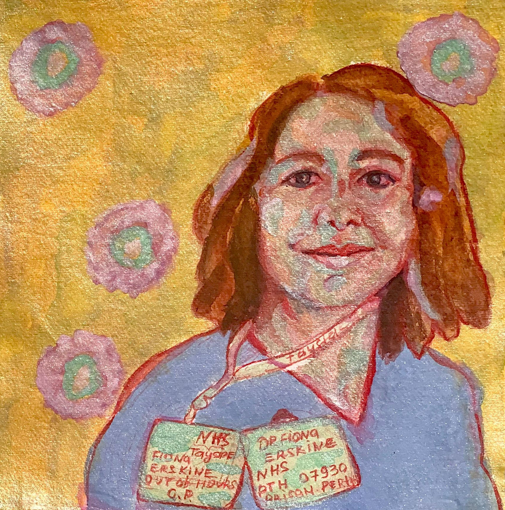 Dr. Fiona Erskine, 2, 2020, 8.5″ by 8.5″, watercolor on rag paper